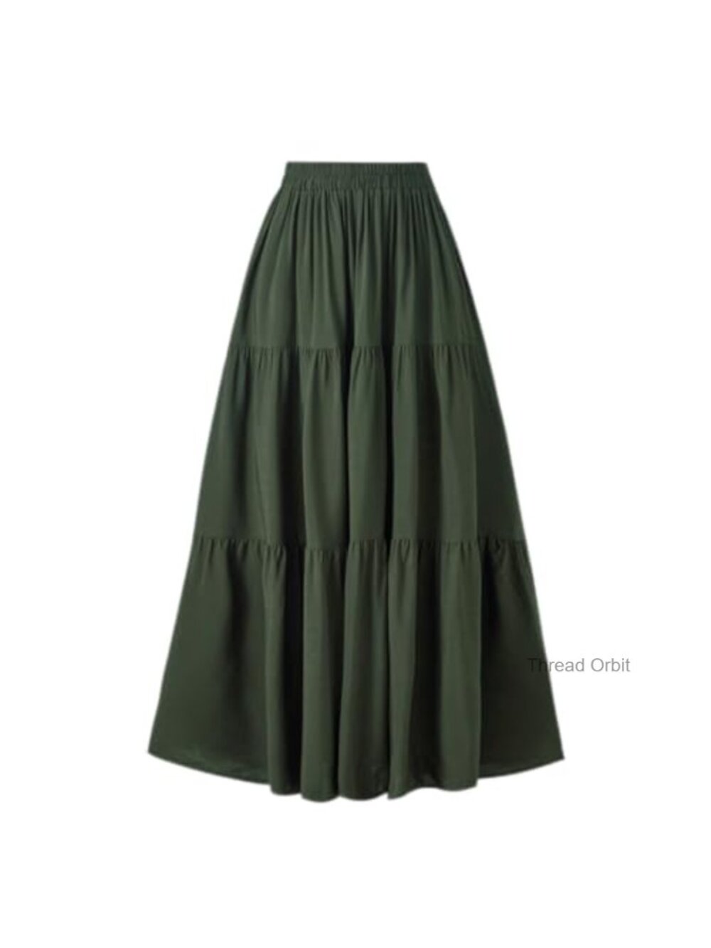 Women's Flowy Maxi Skirt with Pockets - Boho A-Line Tiered